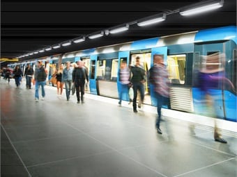 Passengers getting off train