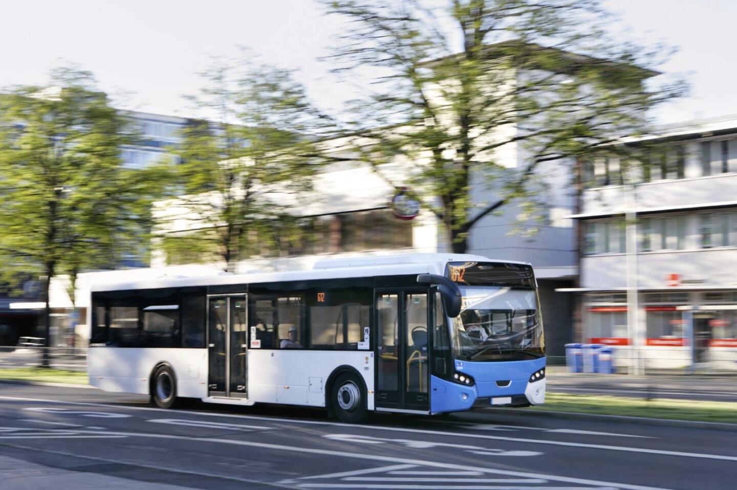 Bus driving by