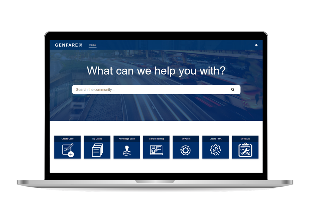 Home page for Genfare Customer Portal