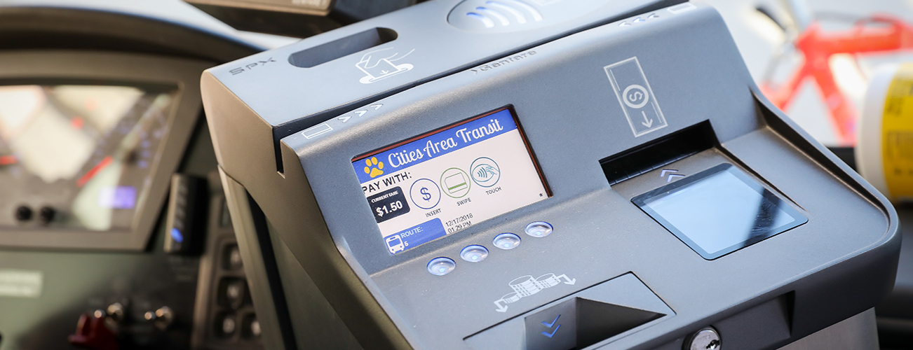 transit revenue Fast Fare farebox on CAT bus