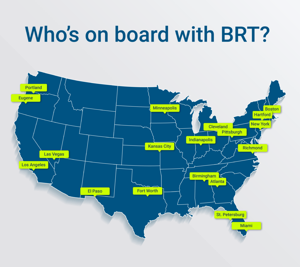 BRT locations map