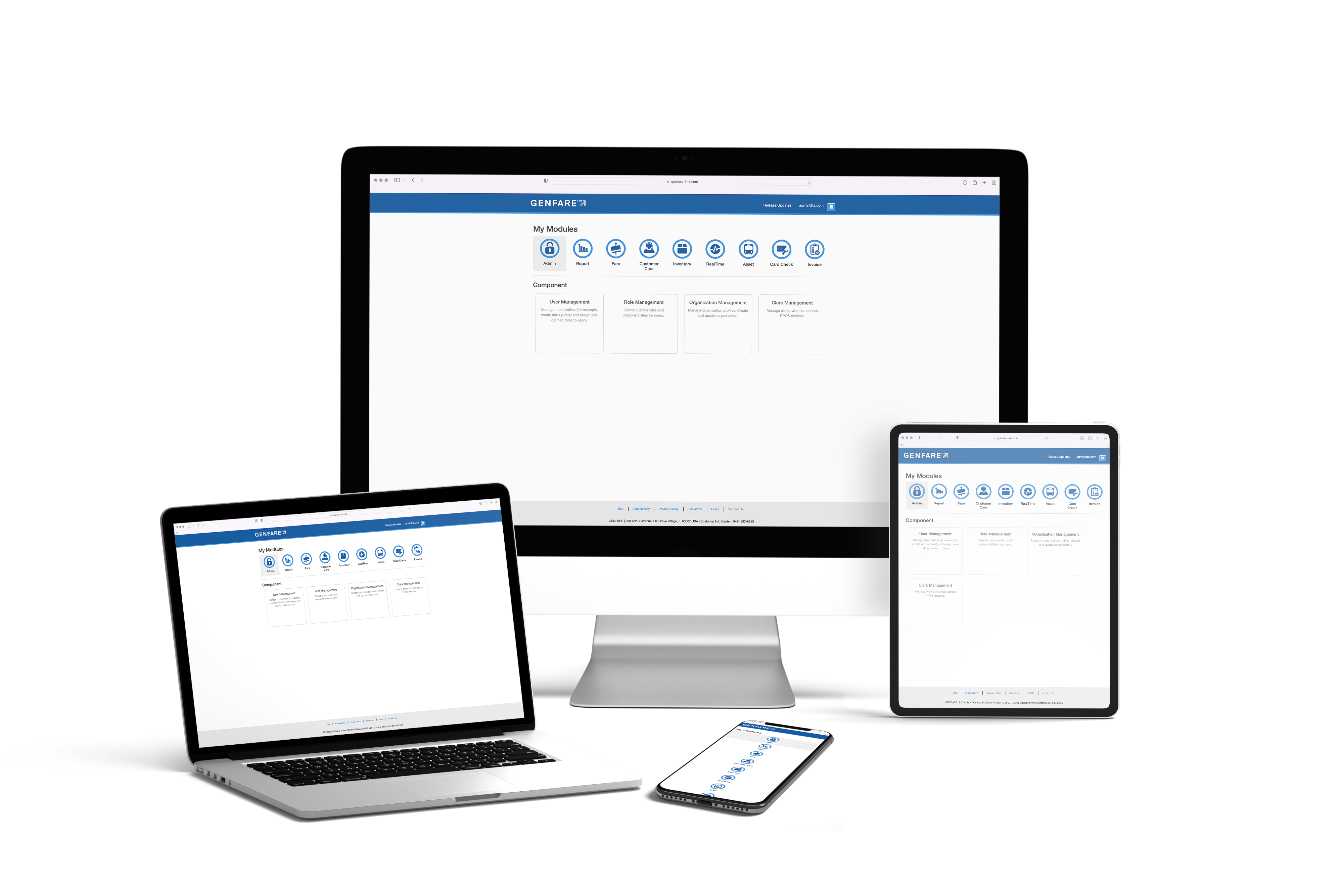 Genfare Link on desktop laptop tablet and phone