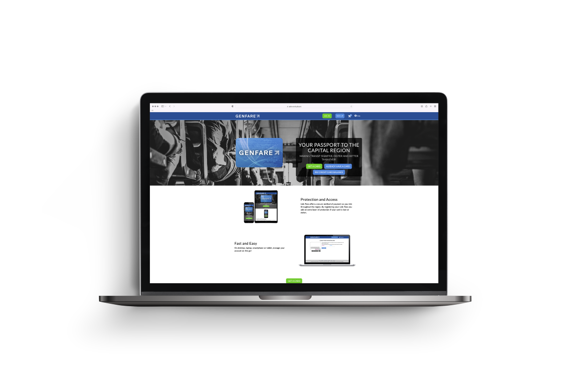 Screenshot of e-Fare rider portal on a laptop screen